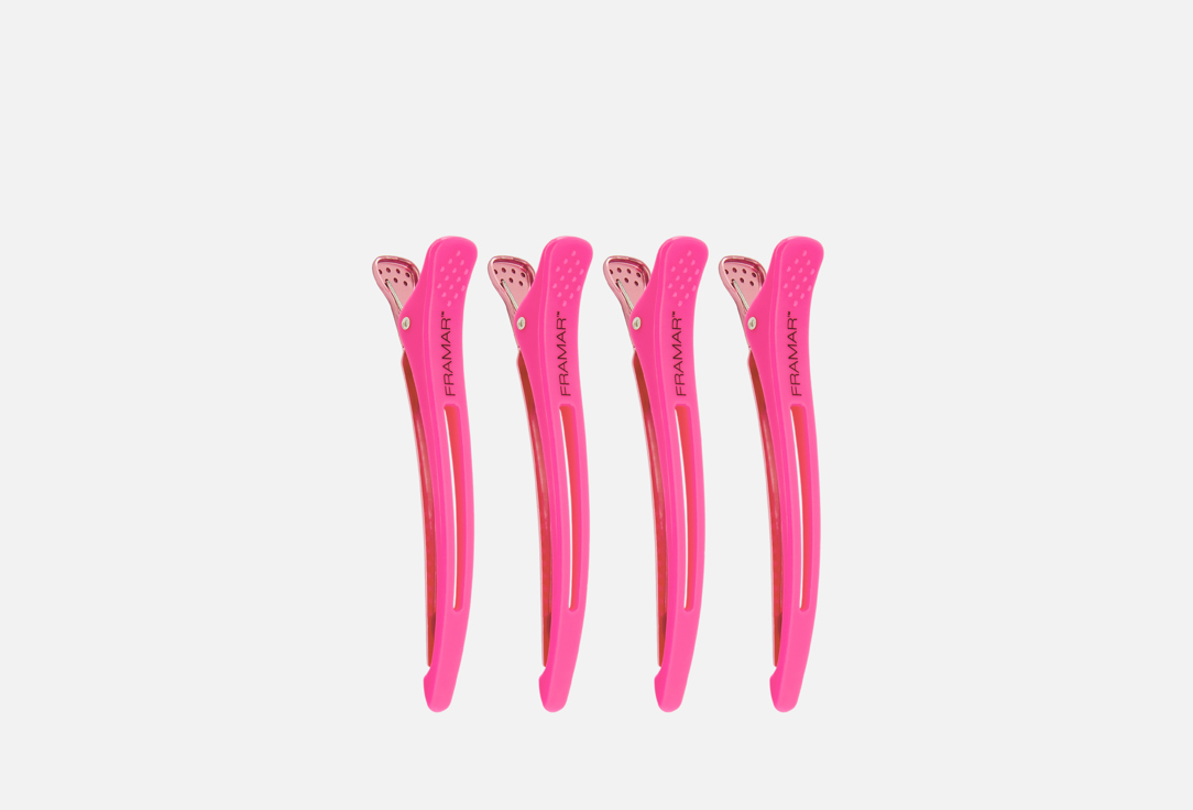 

Набор зажимов для волос FRAMAR, Elastic Sectioning Fuchsia 4 шт