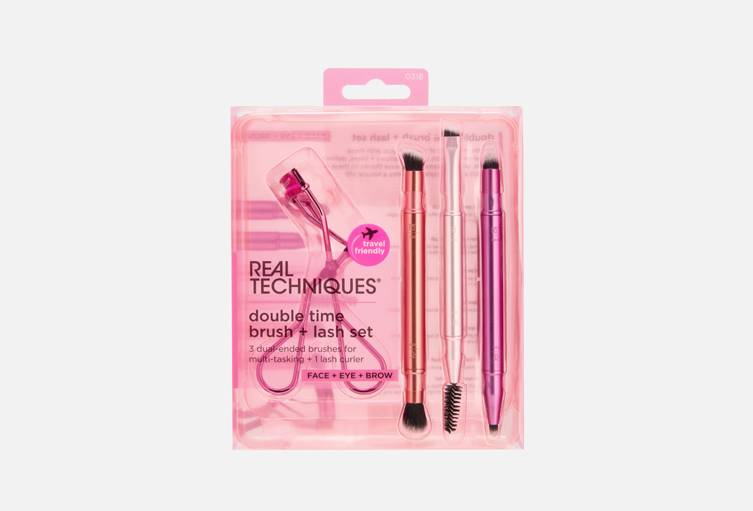 Изображение товара Профессиональный дорожный набор кистей для макияжа Real Techniques Double time retractable