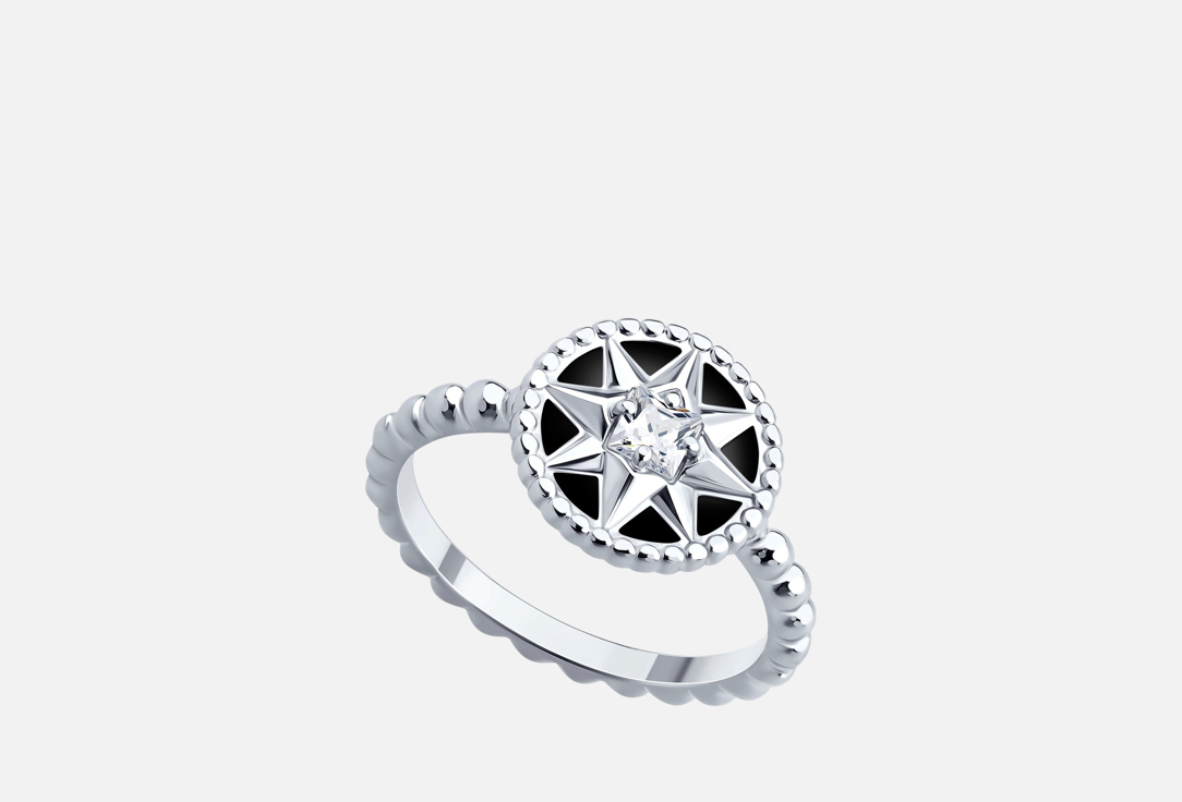 Изображение товара Серебряное кольцо с эмалью и фианитом SOKOLOV 925 проба для женщин Изображение товара Серебряное кольцо с эмалью и фианитом SOKOLOV 925 проба для женщин