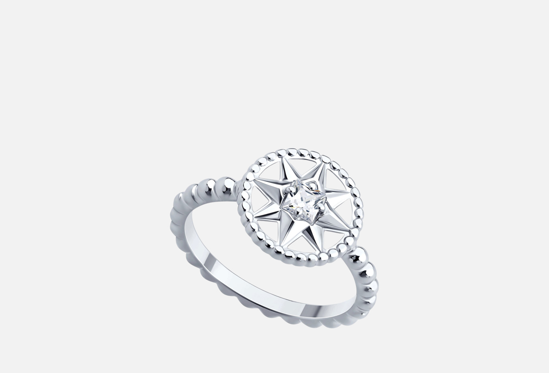 Изображение товара Кольцо серебряное SOKOLOV с эмалью и фианитом для женщин