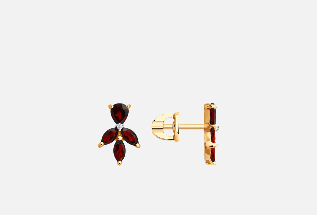 

Серьги Золотые SOKOLOV, Гранат 2 шт