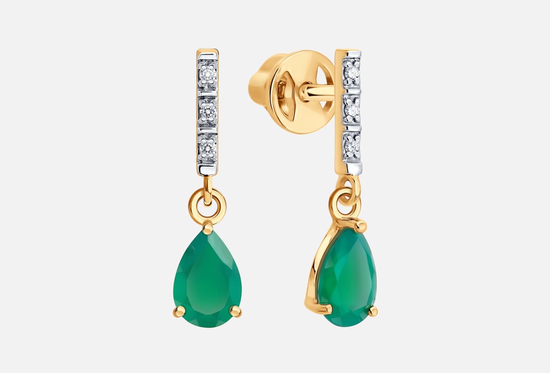 

Серьги Золотые SOKOLOV, Агат 2 шт