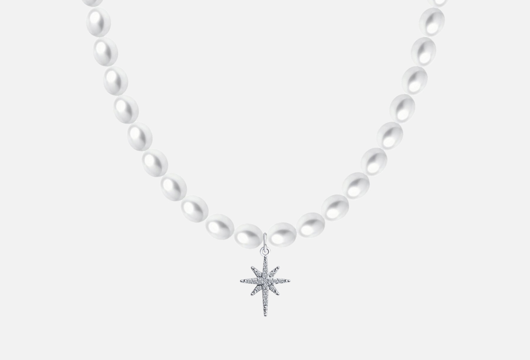 Изображение товара Подвеска из белого золота с жемчугом и бриллиантом SOKOLOV 585 пробы