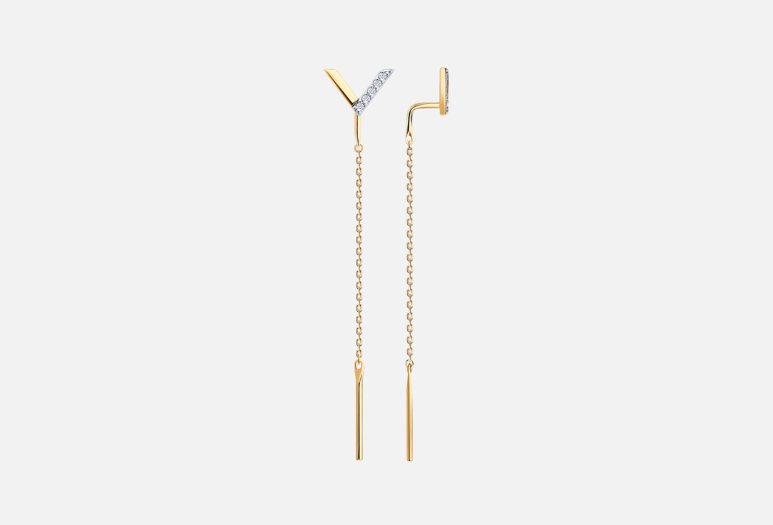 

Серьги Золотые SOKOLOV, Фианит 2 шт