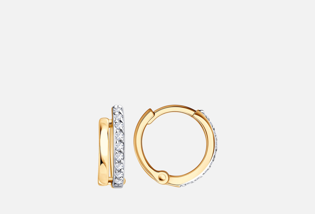 Изображение товара Золотые серьги с фианитами 585 пробы от SOKOLOV