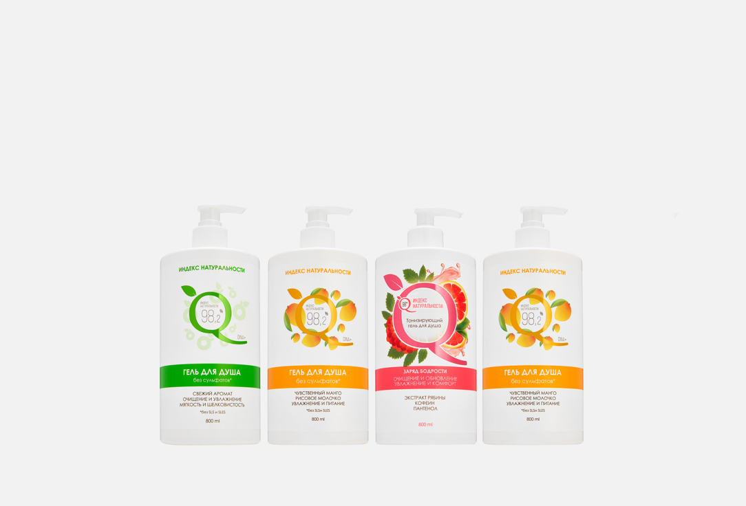 Изображение товара Набор гелей для душа Индекс Натуральности Манго, яблоко и рябина