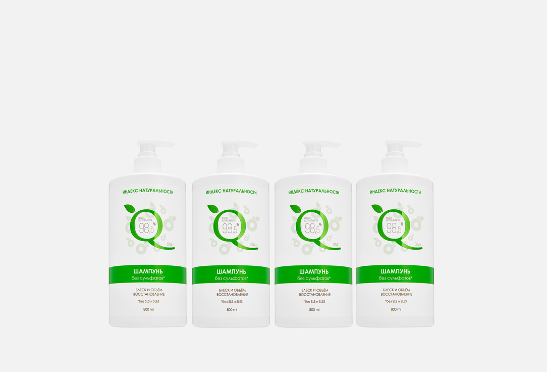 

Набор шампуней для волос ИНДЕКС НАТУРАЛЬНОСТИ, Без сульфатов 4 шт