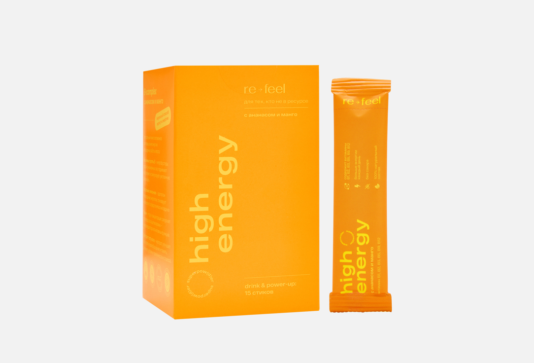 

комплекс витаминов RE-FEEL, B-КОМПЛЕКС С АНАНАСОМ И МАНГО В СТИКАХ 15 шт