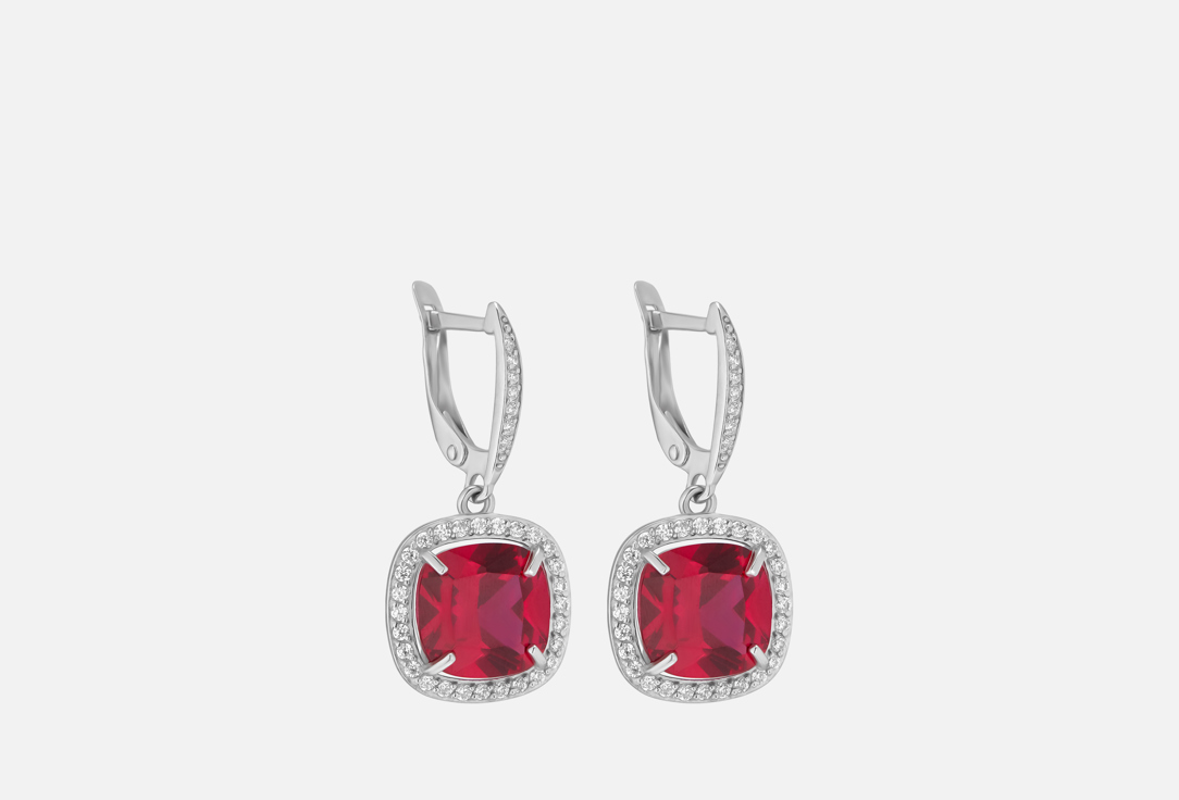 Изображение товара Серьги Серебряные Pepela Jewelry с крупными красными камнями
