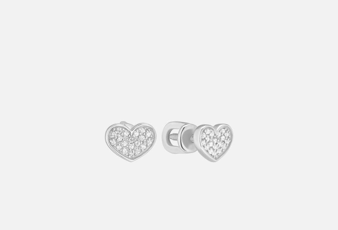 Изображение товара Серьги Серебряные Pepela Jewelry сердечки с камнями