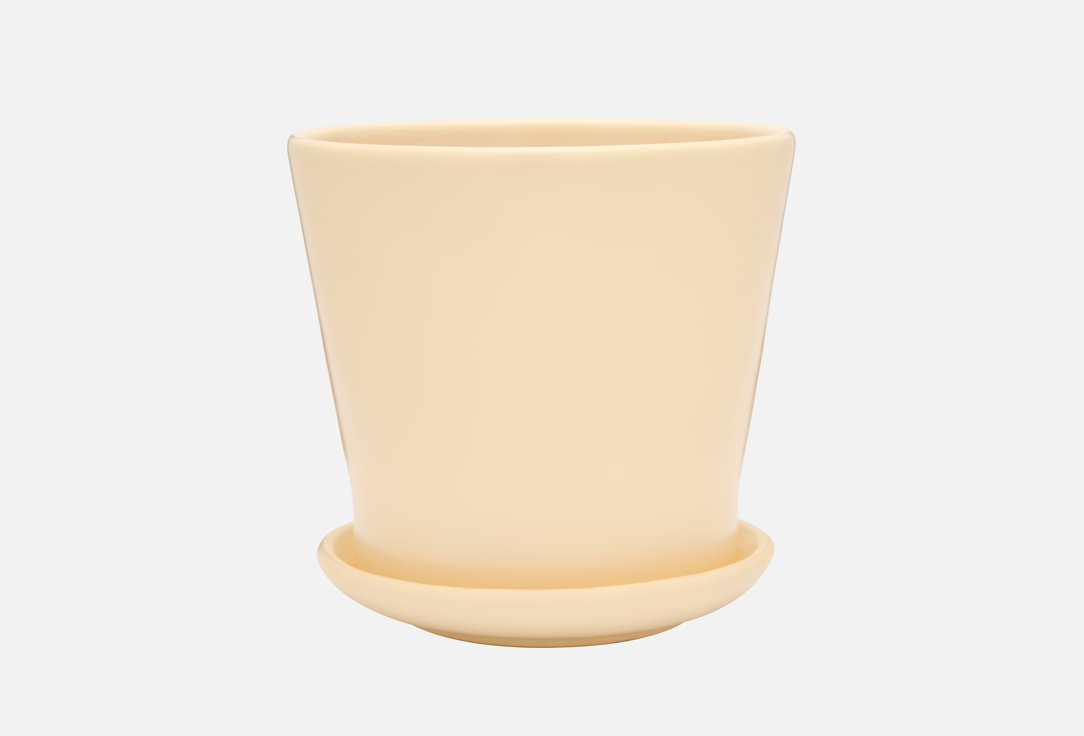 

Керамический горшок с подставкой ВЕЩИЦЫ, Бежевый, Флора, 14,5х14,5х13, бежевый 1 шт