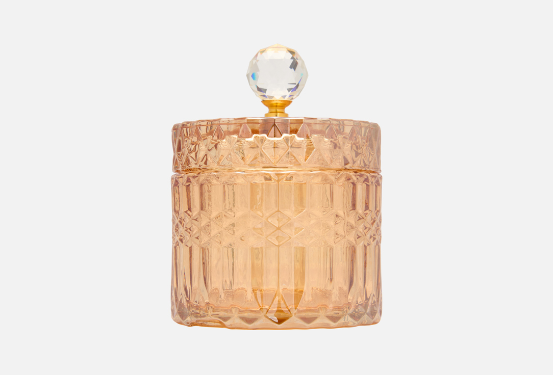 Изображение товара Стеклянная шкатулка с крышкой Вещицы 9х9х11, бежевый