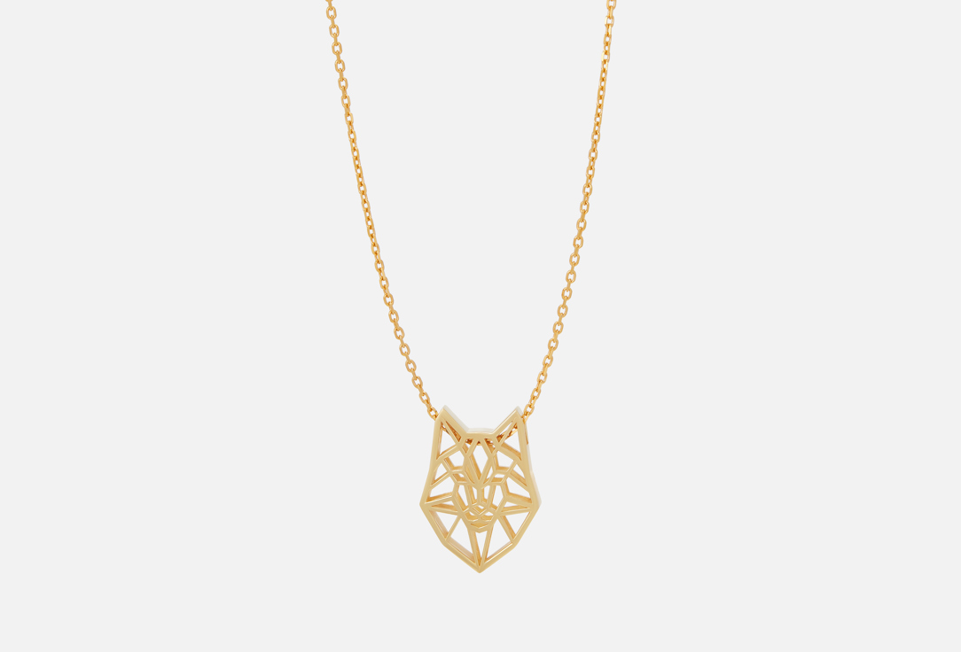 Изображение товара Серебряный кулон Волк Geometry TOTEMICA с позолотой и цепочкой для мужчин и женщин