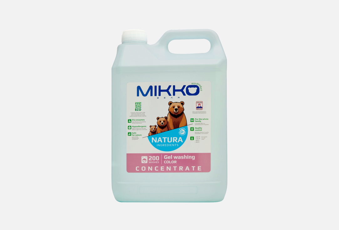 

Гель для стирки MIKKOBEAR, NATURA для цветного белья 5000 мл