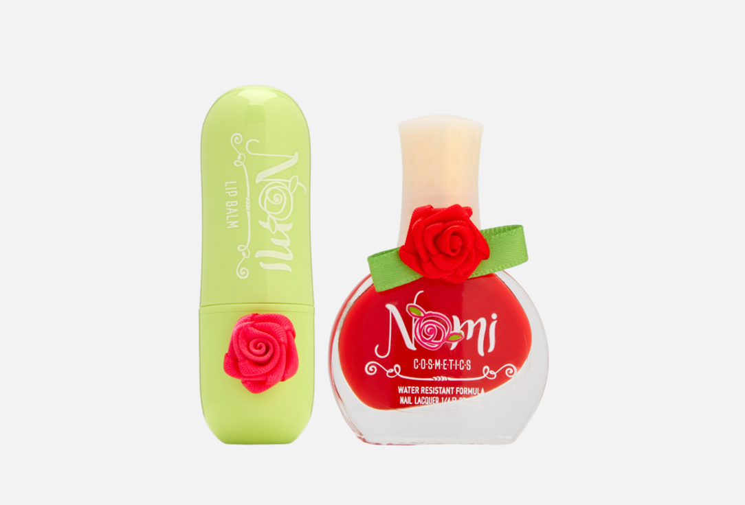 Изображение товара Подарочный набор для девочек Nomi с бальзамом и лаком в мешочке из органзы