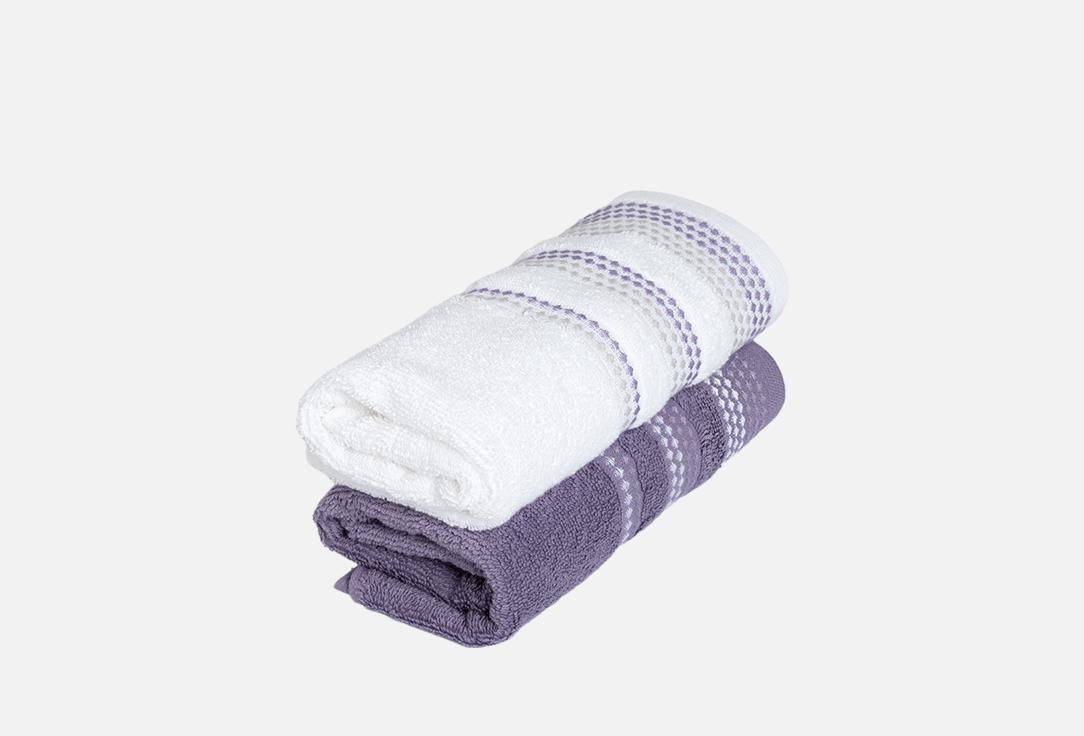 Изображение товара Набор махровых полотенец LUCKY фиолетовый, белый, 40x60