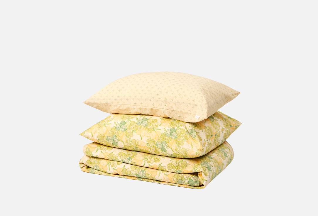 Изображение товара Комплект постельного белья DeNASTIA Флёр из жатого хлопка 1.5-спальный