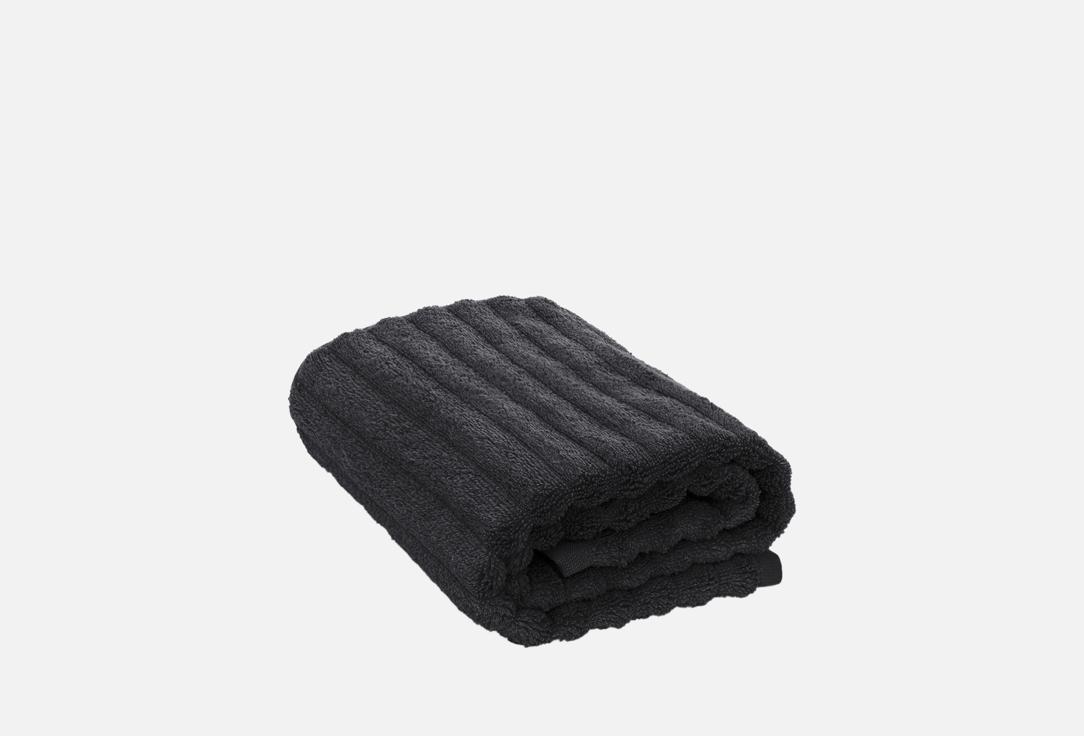 Изображение товара Полотенце махровое DeNASTIA Узкая Волна, темно-серый, 50x90