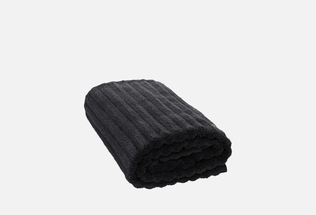 Изображение товара Полотенце махровое DeNASTIA Узкая Волна, темно-серый, 70x130