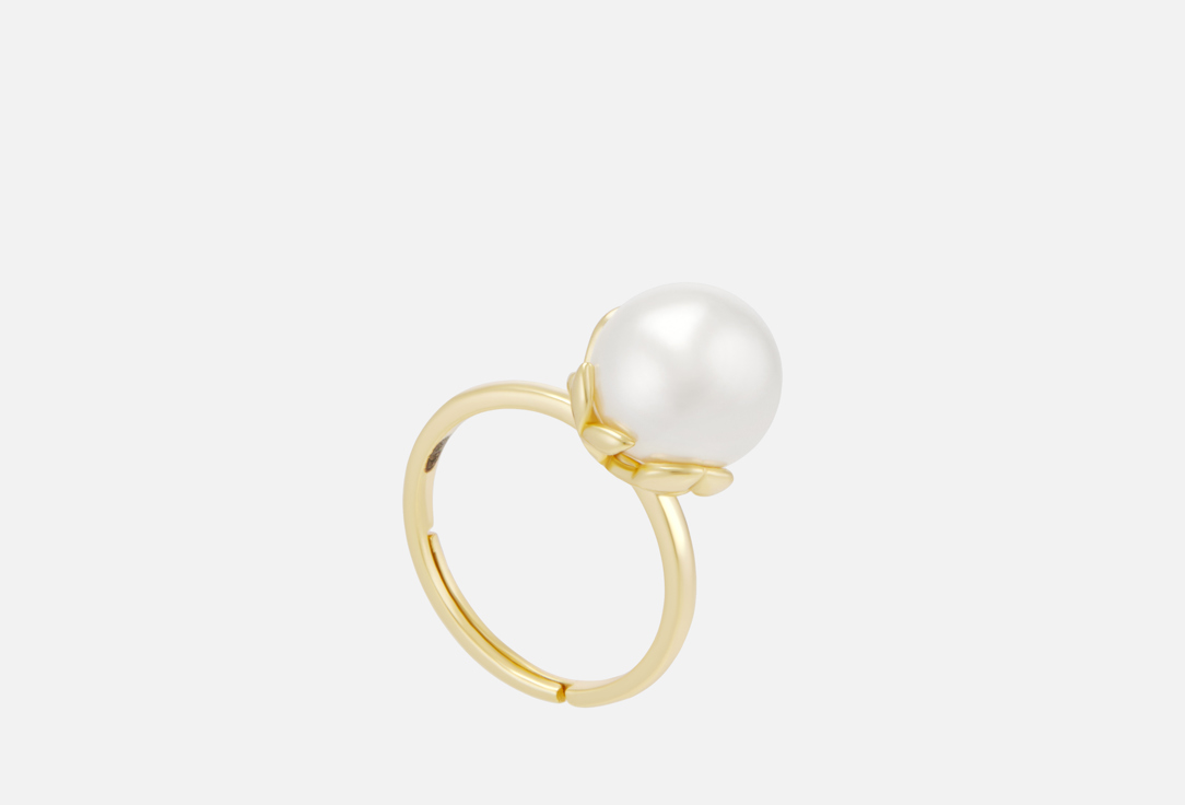 Изображение товара Серебряное кольцо LunaLu Вечность с натуральным жемчугом позолота 925 пробы