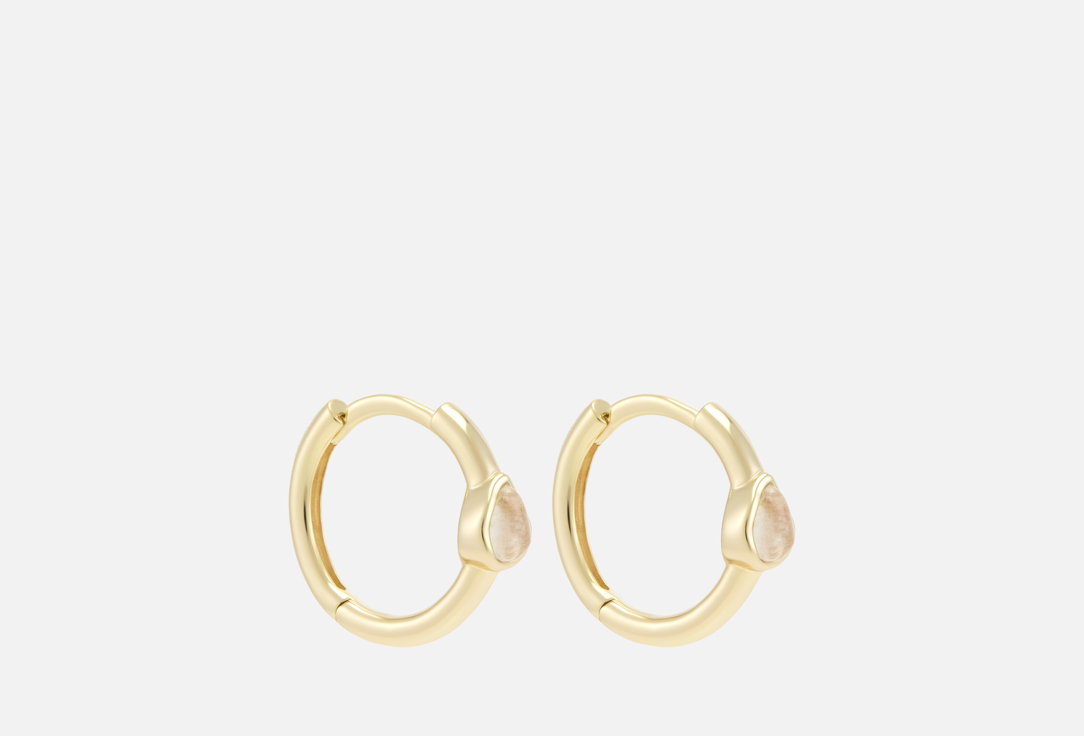 Изображение товара Серьги Серебряные LunaLu Ясность с лунными камнями, позолота для женщин