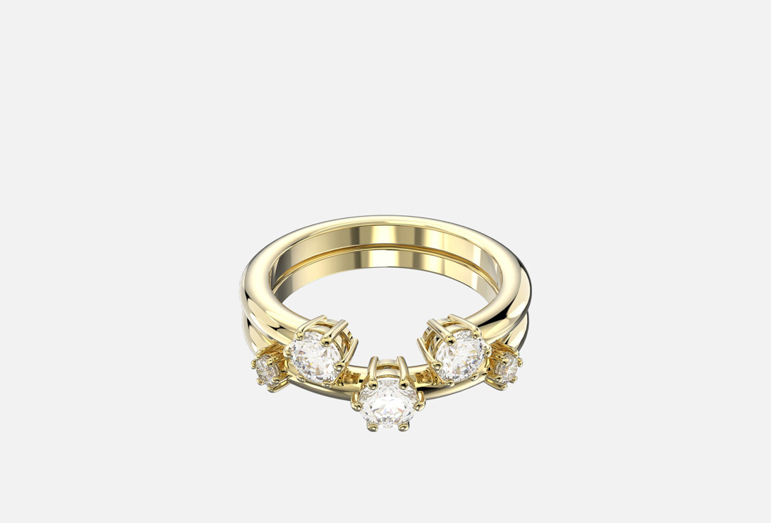 Изображение товара Кольцо Swarovski Constella 50 для женщин с кристаллами циркония и золотистым покрытием