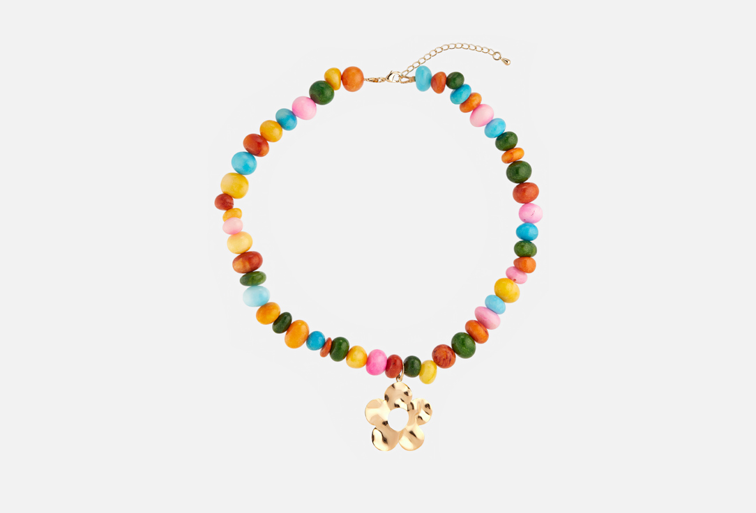 Изображение товара Колье Veltom из цветного агата с золотой ромашкой для женщин натуральное украшение