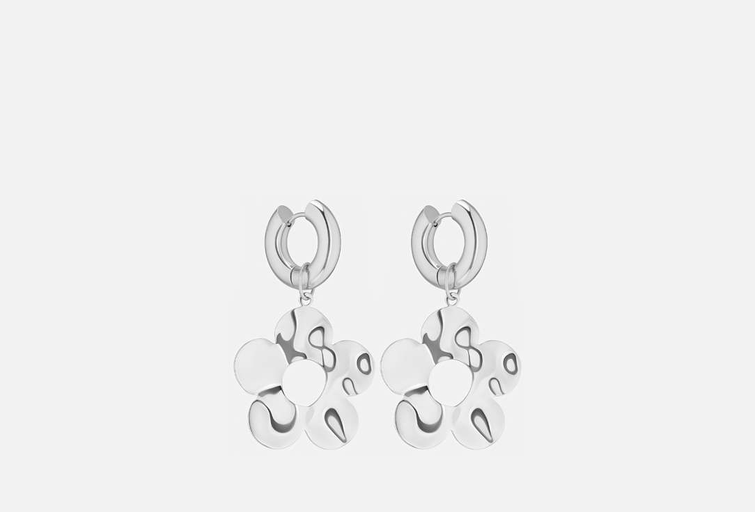 Изображение товара Серьги серёжки Veltom серебряные ромашки из латуни с родиевым покрытием для женщин