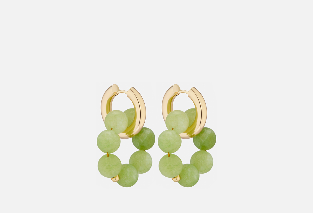 Изображение товара Серьги Veltom бублики зеленый агат