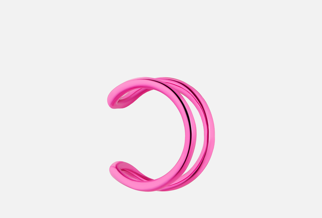 Изображение товара Серебряный двойной кафф Cheeky Me цвета фуксия, покрытие KLIAR, 11 мм