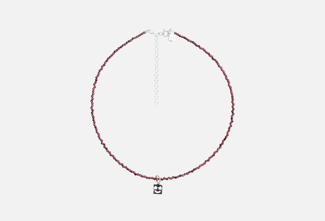 Изображение товара Колье серебряное LOVEMIRRO Smile Rhodolite