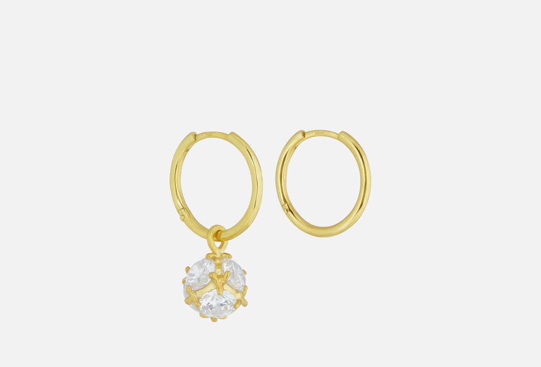 

Серьги серебряные LOVEMIRRO, Disco Golden 2 шт