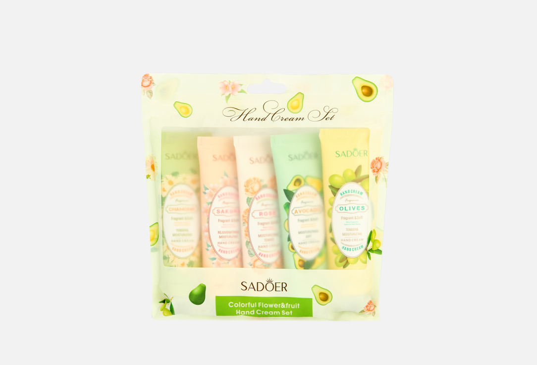 Изображение товара Набор парфюмированных кремов для рук SADOER flower & fruit 5 видов по 30 мл