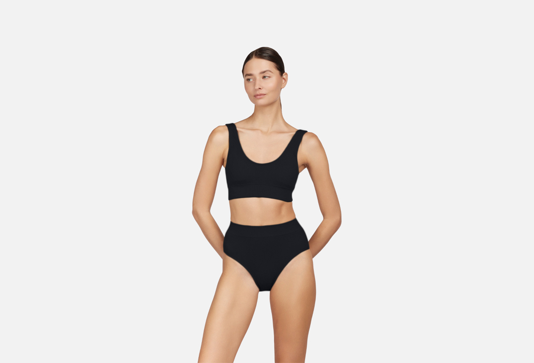 Изображение товара Топ на широких бретелях в рубчик Belle YOU Ribbed Base черный для женщин