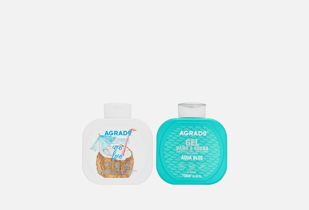 Набор гелей для ванны AGRADO Aqua blue + coco loco 2 шт