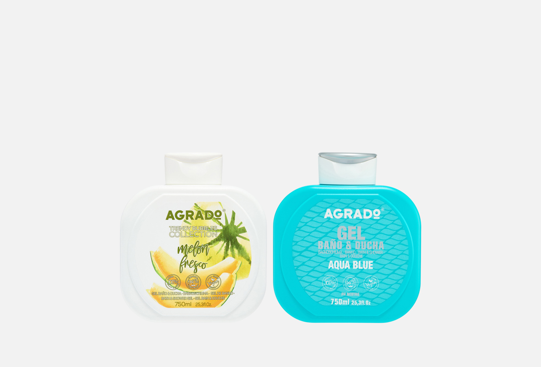 

Набор гелей для ванны AGRADO, Aqua blue + fresh melon 2 шт