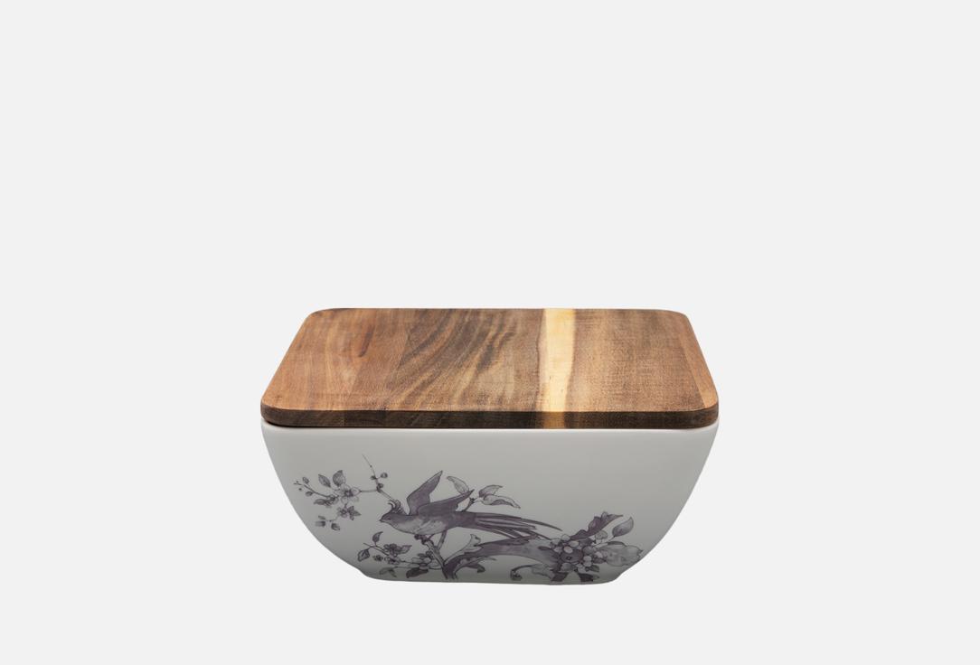 Изображение товара Салатник с деревянной крышкой Monplaisir Великий декоративный фарфор 2300 мл