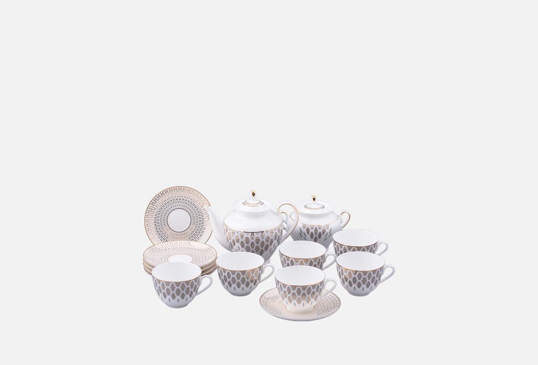 Изображение товара Элегантный чайный сервиз Весенняя 6 персон из фарфора Императорский завод
