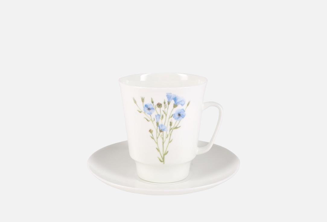 Изображение товара Чайная пара чашка с блюдцем Майская Лен Императорский фарфоровый завод