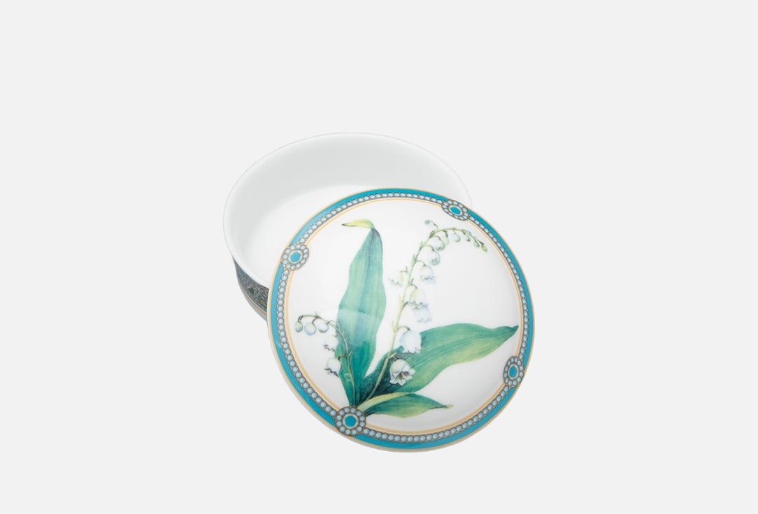 Изображение товара Туалетная коробочка Ландыш майский из твердо фарфора от Императорского фарфорового завода