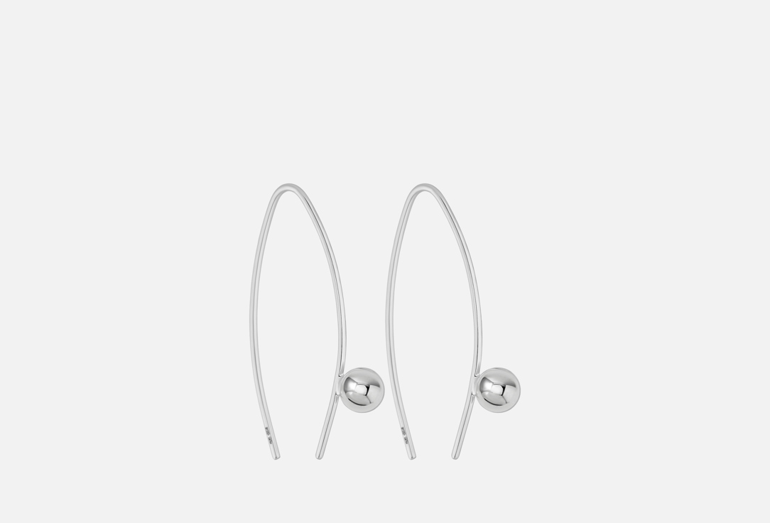 Изображение товара Серебряные серьги ЕжеВика Дуга для женщин с шариком 8 мм и длиной 3,5 см