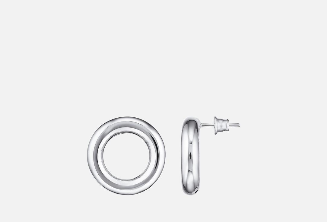 Изображение товара Эффектные серебряные серьги ЕжеВика Бублики для женщин диаметром 23 см