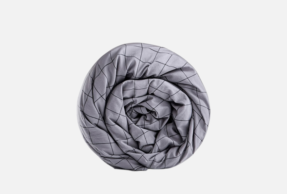 Изображение товара Пододеяльник из вареного хлопка MORФEUS Melange Graphite Grid 200x220 см