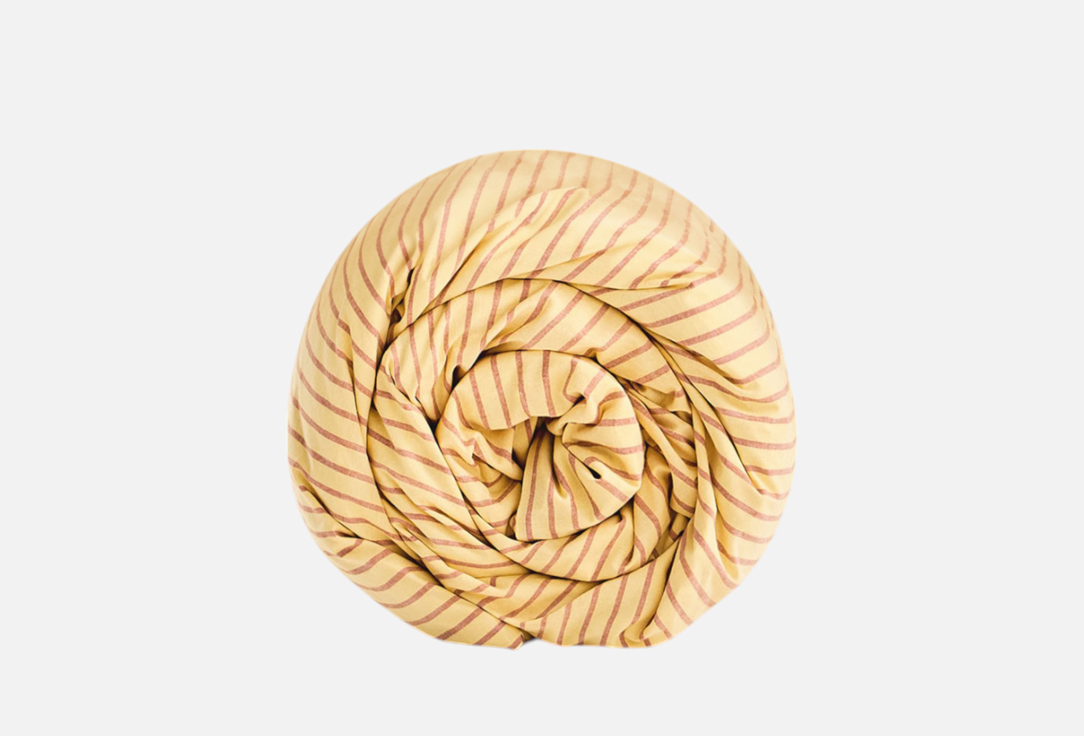 Изображение товара Простыня MORФEUS Melange Apricot Stripe 230x260 без резинки хлопок Россия