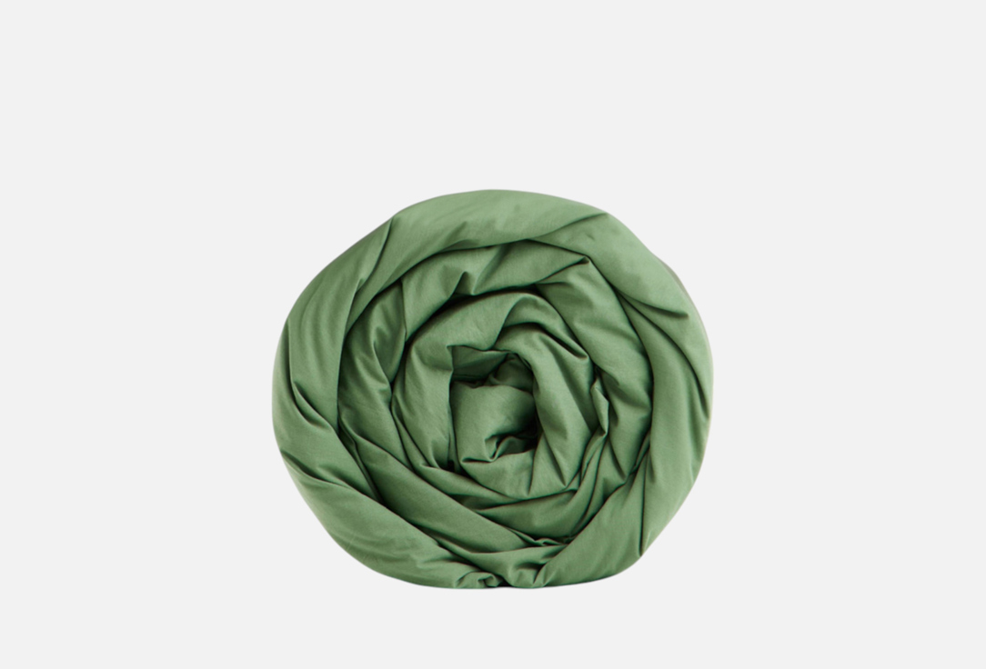 Изображение товара Простыня на резинке из вареного хлопка MORФEUS Melange Olive 90x200