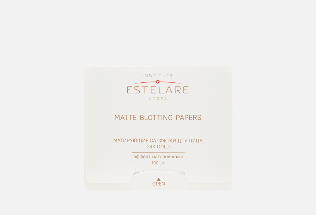 Изображение товара Матирующие салфетки для лица Institute Estelare 24K GOLD 100 шт эффективное матирование и уход