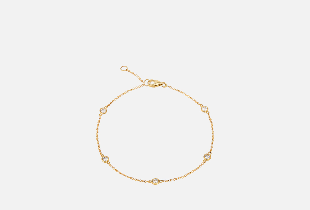 

Браслет золотой BLUSH, С пятью крупными фианитами 1 шт