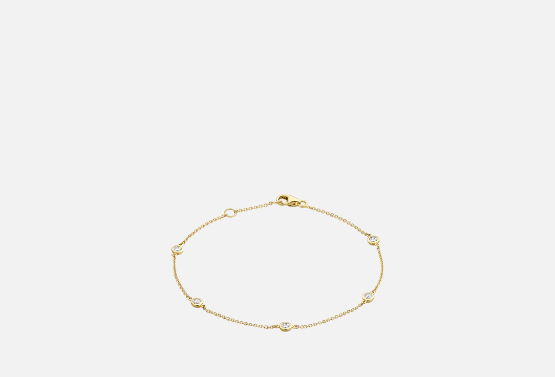

Браслет золотой BLUSH, С пятью крупными фианитами 1 шт