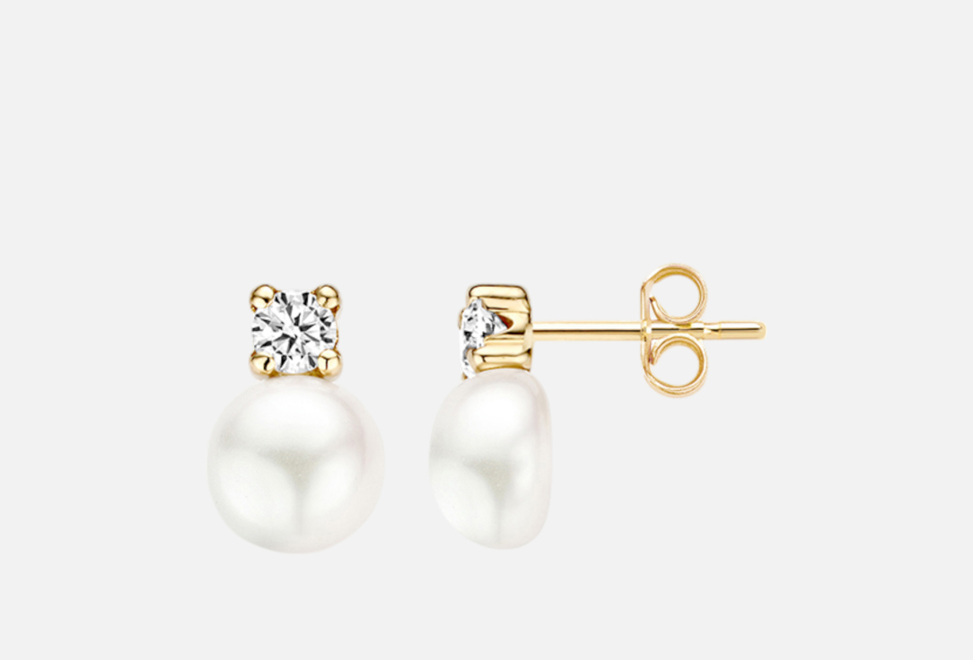 Изображение товара Золотые серьги Blush с жемчугами и фианитами 14 карат для женщин