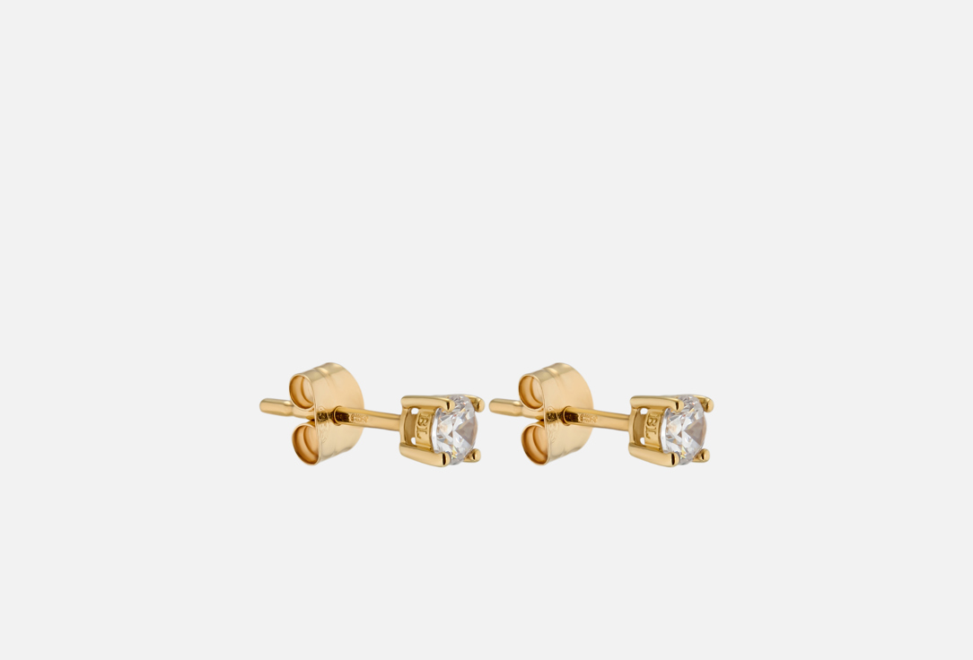 

Серьги золотые BLUSH, С фианитами 3,5 мм 2 шт
